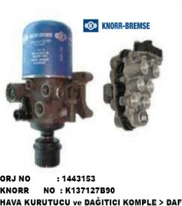 HAVA KURUTUCU ve DAĞITICI KOMPLE  DAF KNORR   K137127B90 1443153